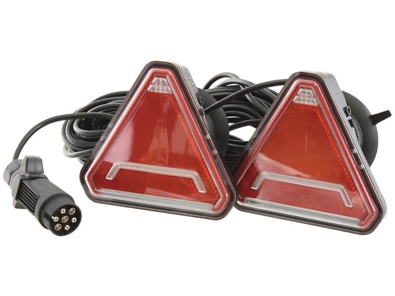 Kit d’éclairage magnétique à LED, Fonctions:  6, Stop/Position/Clignotant/Anti brouillard/Eclairage de plaque/Réflecteur, Longueur de câble:14M, 12V (DC)
