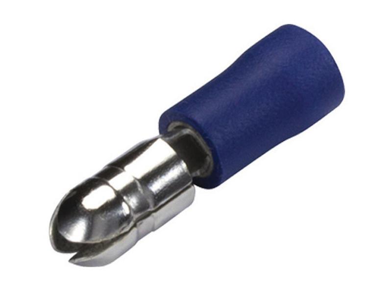 Pre Insulated Bullet Terminal, Double Grip - Male, 4.0mm, Blue (1.5 - 2.5mm)