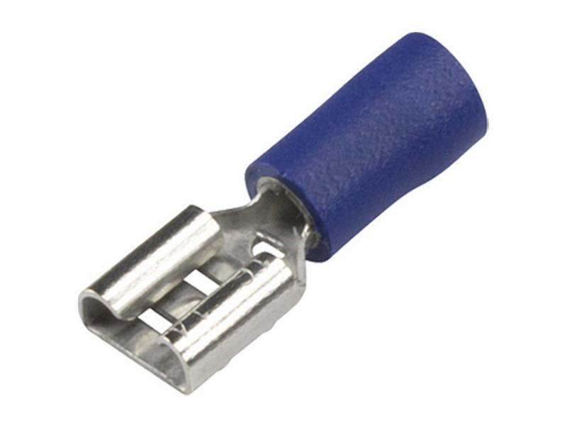 Kabelsko (flad), Double Grip - Hun, 6.3mm, Blå (1.5 - 2.5mm)