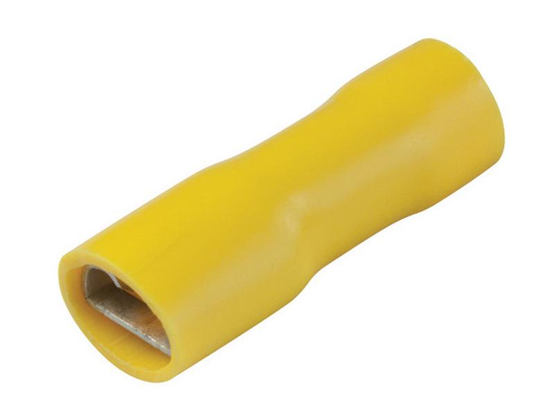 Isolert kabelsko (flat), Double Grip - Hann, 6.3mm, Gul (4.0 - 6.0mm), (Pose