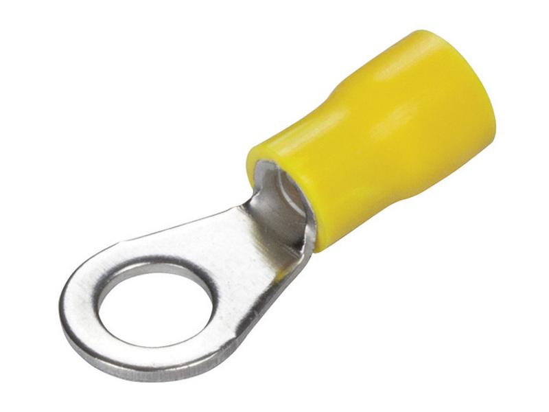 Pre Insulated Ring Terminal, Double Grip, 6.4mm, Yellow (4.0 - 6.0mm)