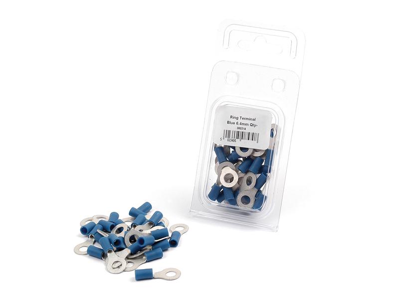 Pre Insulated Ring Terminal, Double Grip, 6.4mm, Blue (1.5 - 2.5mm) (Agripak 25 pcs.)