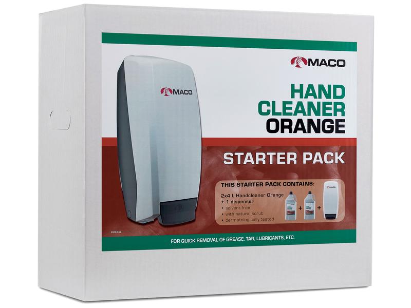 MACO Handreiniger, Orange - set 2x4 liters and dispenser 2 x 4 l