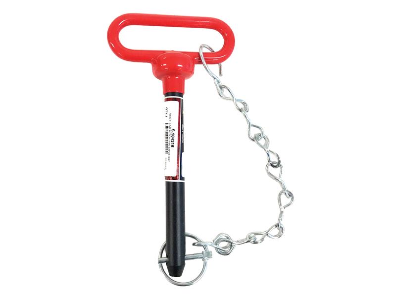 Red Handle Hitch Pin with Chain & Linch Pin 5/8x139.7mm Image 1
