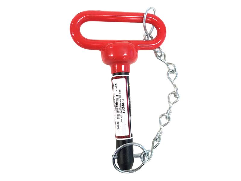 Red Handle Hitch Pin with Chain & Linch Pin 3/4x101.6mm Image 1