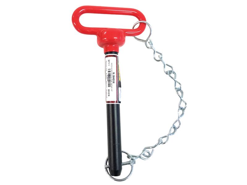 Red Handle Hitch Pin with Chain & Linch Pin 3/4x165.1mm Image 1