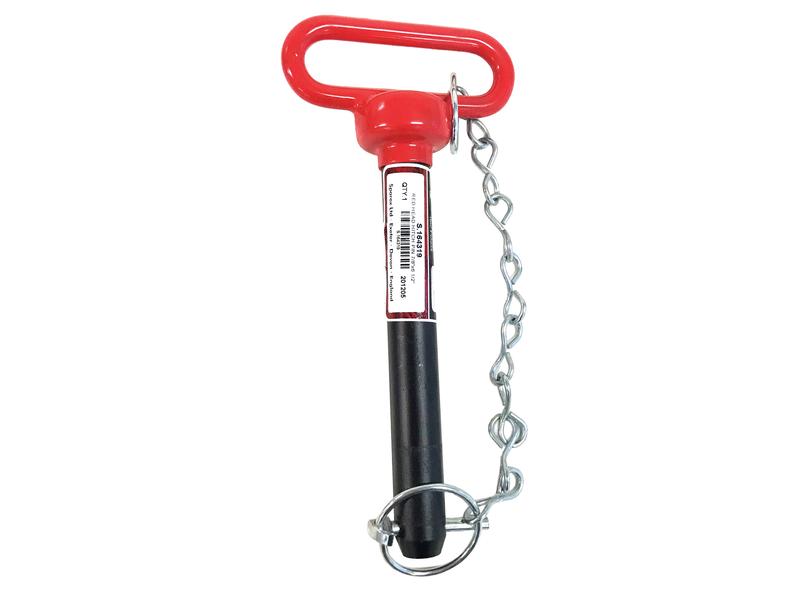 Red Handle Hitch Pin with Chain & Linch Pin 7/8x165.1mm Image 1