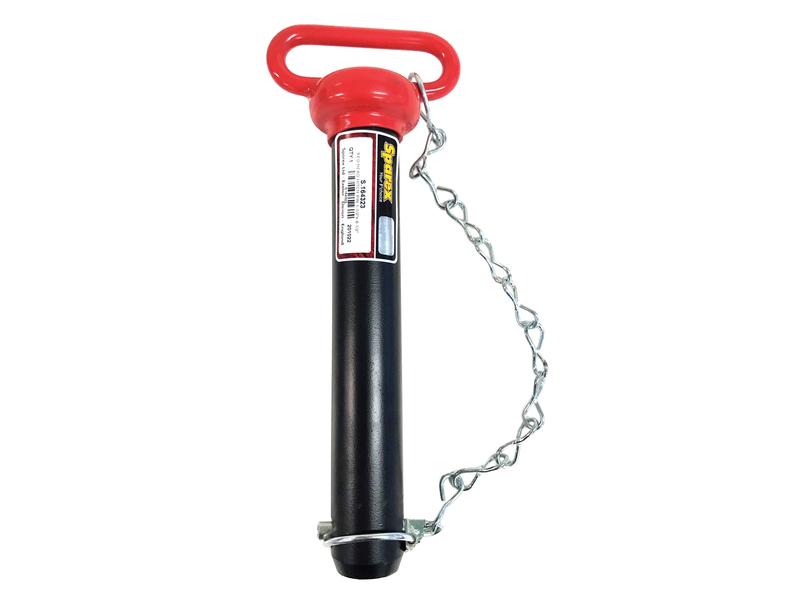 Red Handle Hitch Pin with Chain & Linch Pin 1-1/2x216mm Image 1