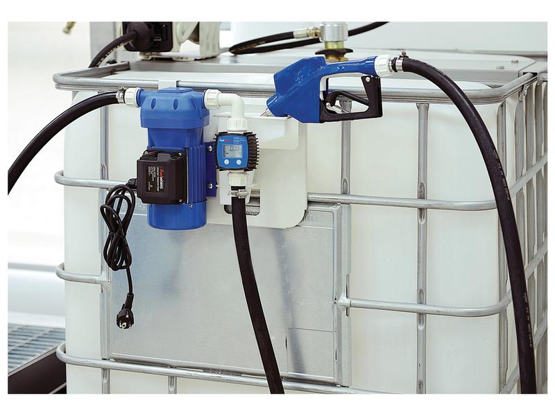 FuelWorks - AdBlue IBC-overførselssæt med gennemstrømningsmåler, 230V, (Euro Stik)