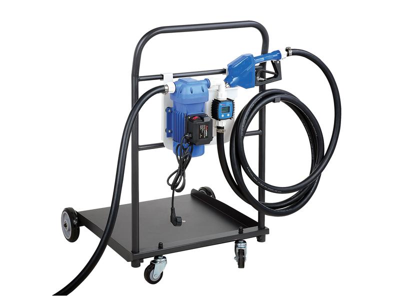 FuelWorks - AdBlue IBC Mobilt Pumpesæt med tromle, Automatic Nozzle Leveres med Flow Meter 230V, (Euro Stik)