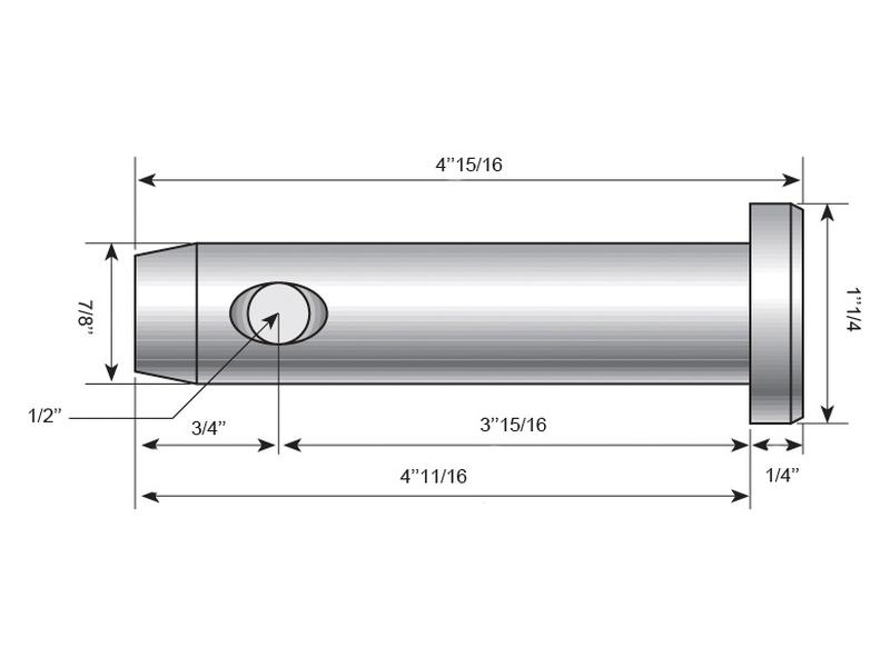 Lower link pin 22x100mm Cat. 1 Heavy Duty