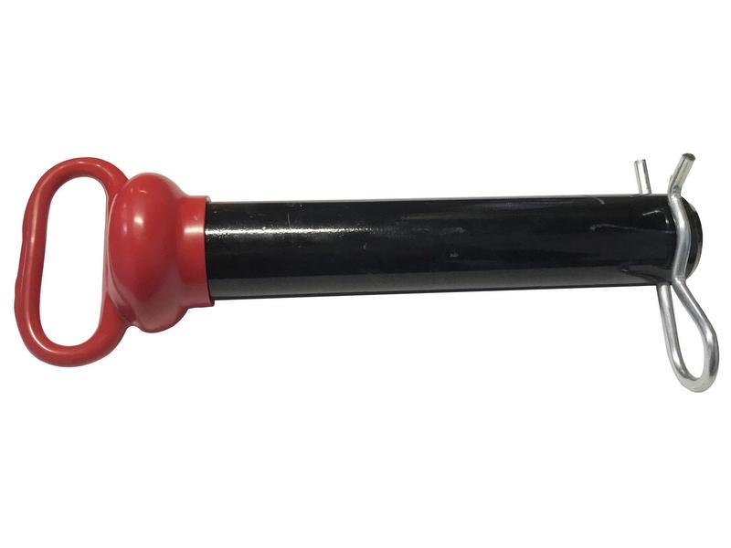 Red Handle Hitch Pin with Grip Clip, Pin Ø1-3/4\'\', Working length: 8-1/2\'\'.