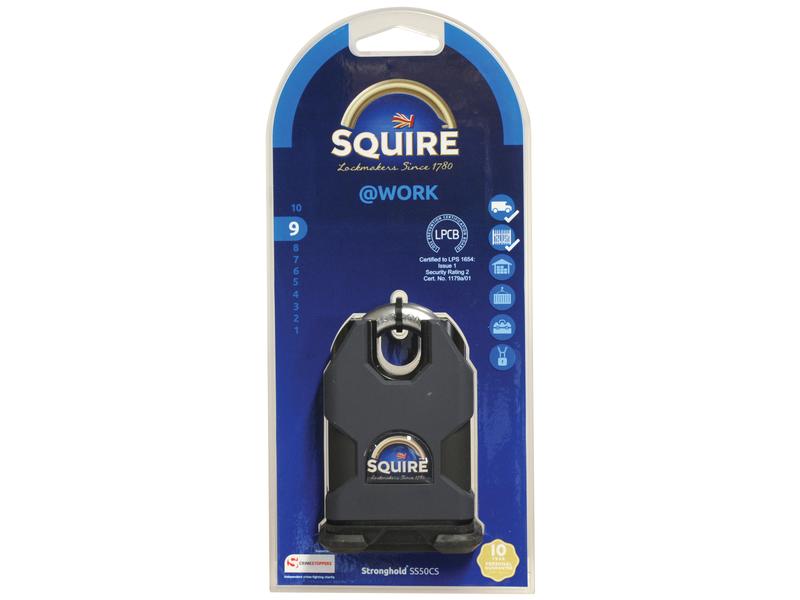 Squire Stronghold-hangslot - gelijk aan de sleutel - Hardened Staal, Body width: 50mm (Security rating: 9)