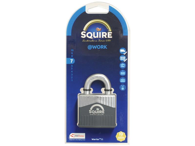 Squire WARRIOR 55 KA Warrior Padlock - Key Alike, Body width: 55mm (Security rating: 7)