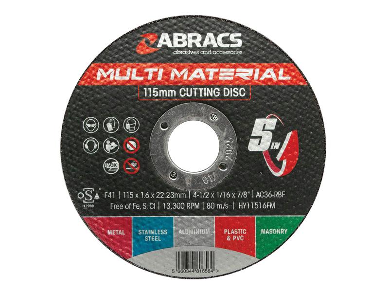 Metal & Stone Cutting Disc Ø115 x 1.6 x 22mm AC36-RBF