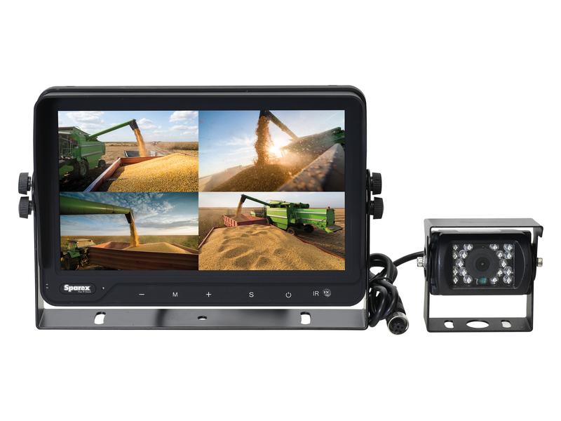 Wired Vehicle Camera System 9\'\' 4QUAD Split Digital Touch Button Monitor, HD Camera, Cable&Instruction Manual
