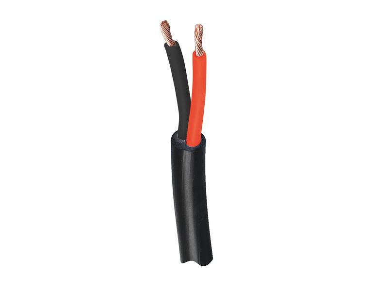 Elektrische kabel - 2 aderig, 1.5mm² Kabeldikte, Zwart (Lengte: 10M), (Agripak)
