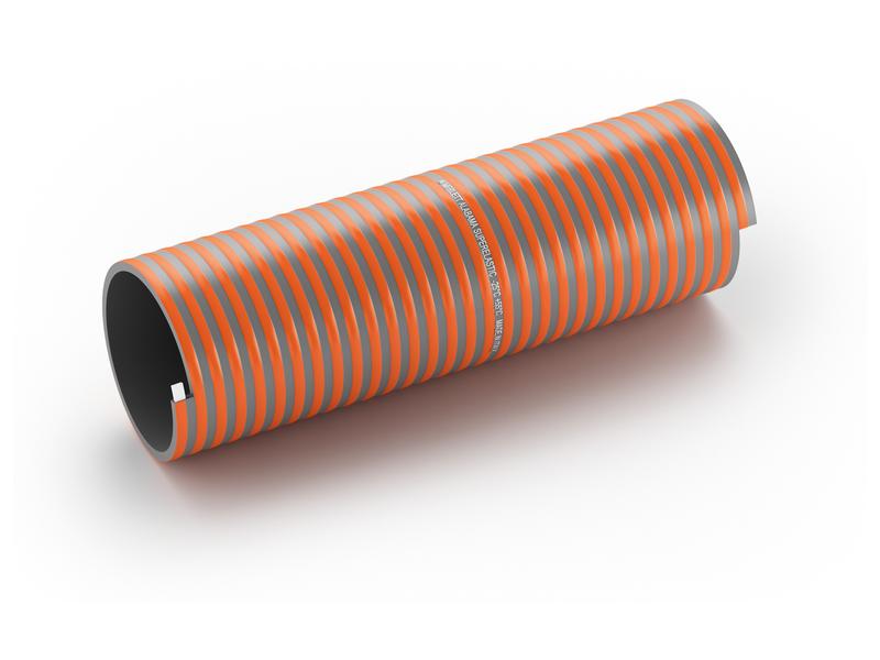 Manguera de PVC para purines - Espiral rectangular (Merlett Alabama), D.I. de la manguera: 203.2mm (8\'\')
