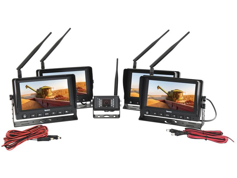 Wireless Digital Vehicle Camera System x 4 7\'\' Monitor, x 1 CMOS Camera x 4 Removable sunvisor x 1 Manual