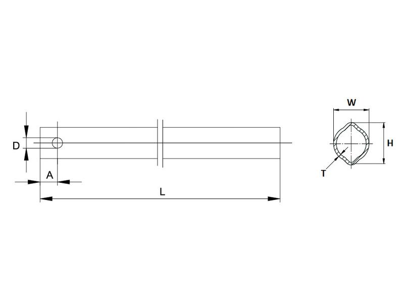 PTO Tube - Lemon Profile, Length: 1.4M (Ov)