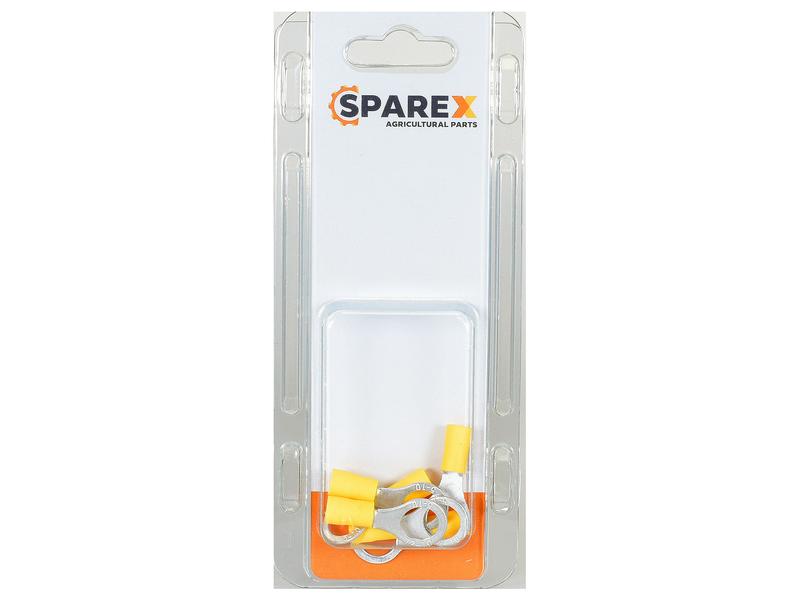 Agripak 6 pcs. Förisolerad kabelsko ring, 10.5mm, Gul Bild 1