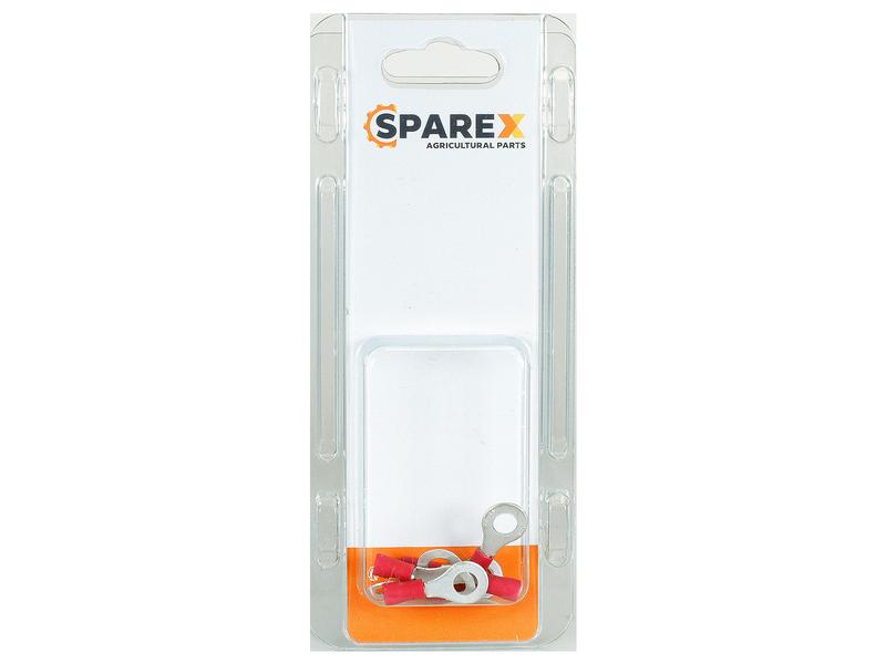 Agripak 6 pcs. Förisolerad kabelsko ring, 6.4mm, Röd Bild 1