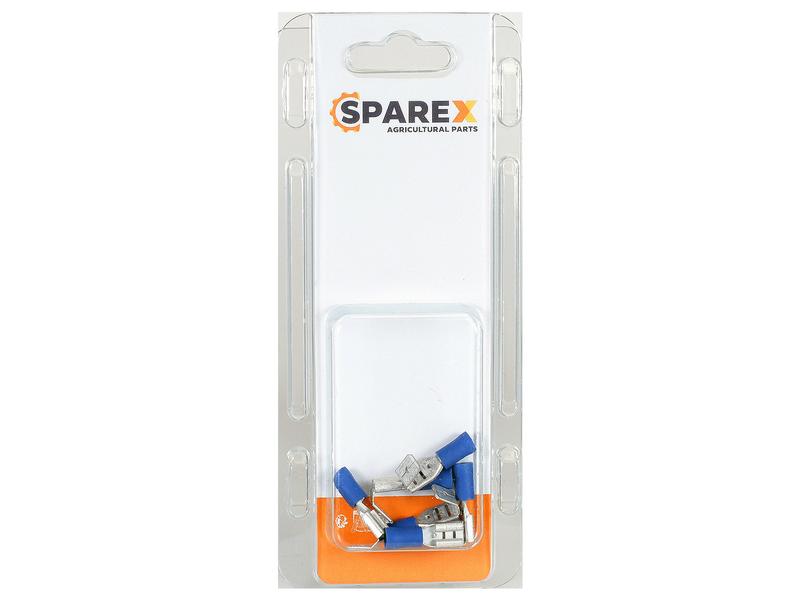Agripak 6 stk. Kabelsko (flad) Dobb, 6.3mm, Blå Billede 1