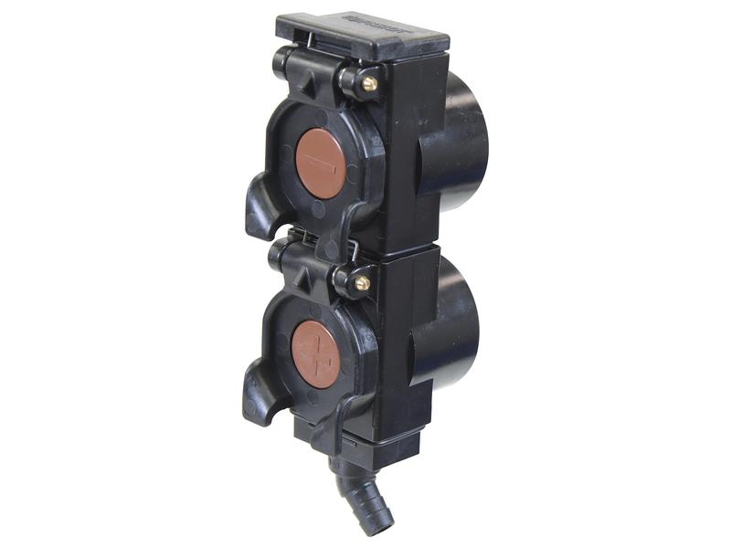TARV Oil Collection System Double unit 55mm spacing, with Brown +- Indicators, 45 Degrees Image 1