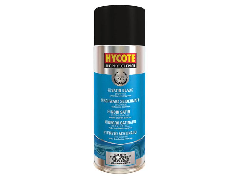 Hycote Satin Black  Paint 400ml Image 1