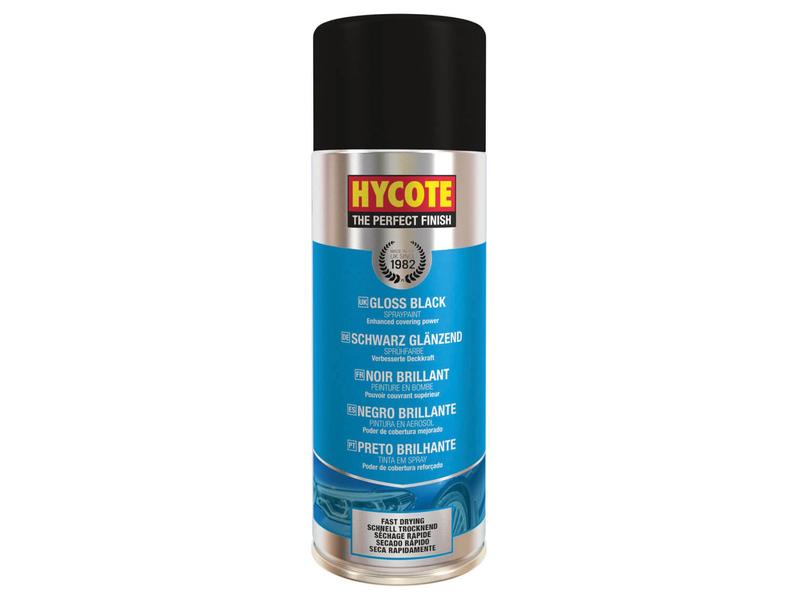 Hycote Gloss Black  Paint 400ml Image 1