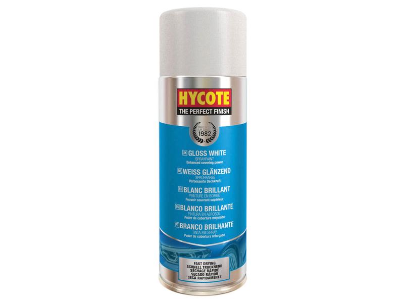 Hycote Gloss White  Paint 400ml Image 1