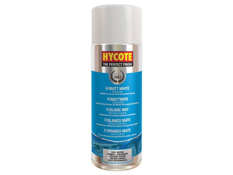 Hycote Matt White  Paint 400ml Image 1