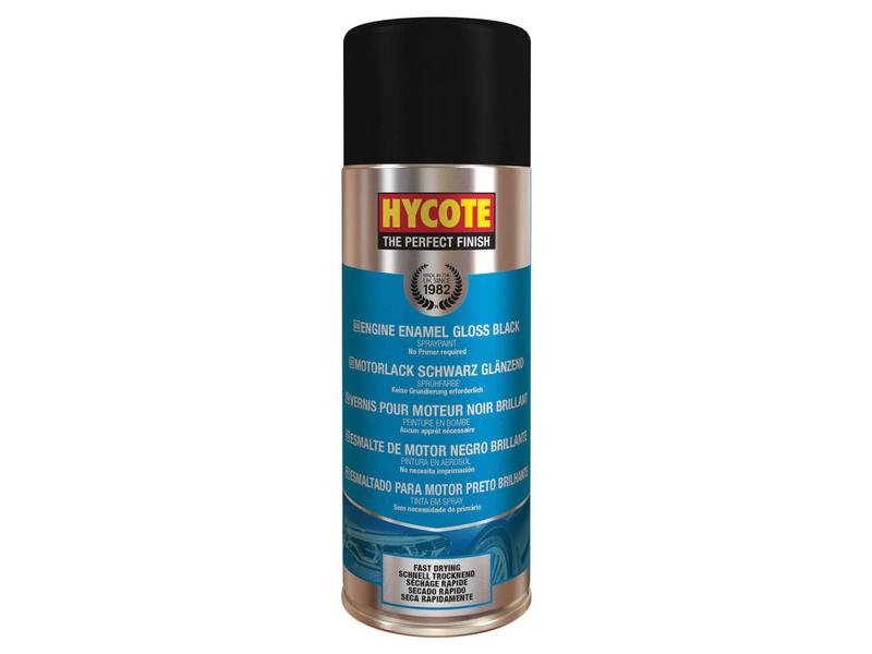 Hycote Gloss Black Engine Enamel Paint 400ml Image 1
