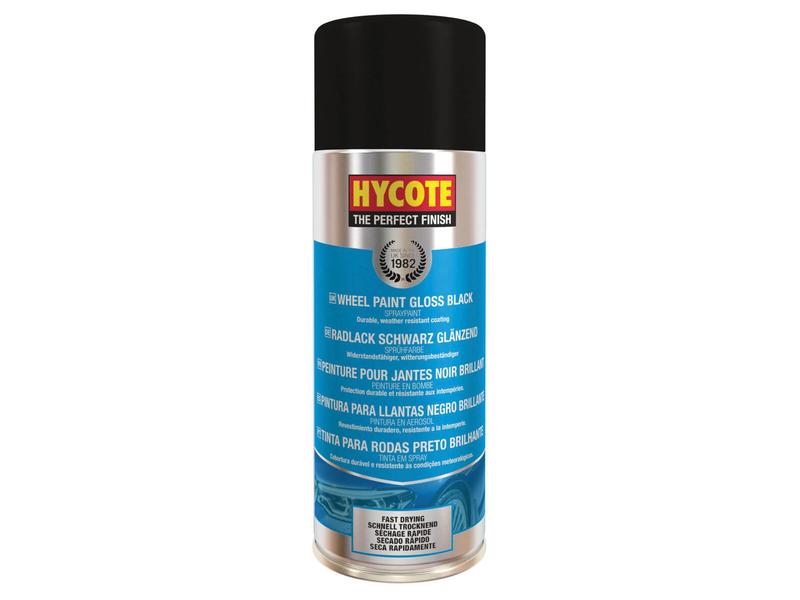 Hycote Gloss Black Wheel Paint 400ml Image 1