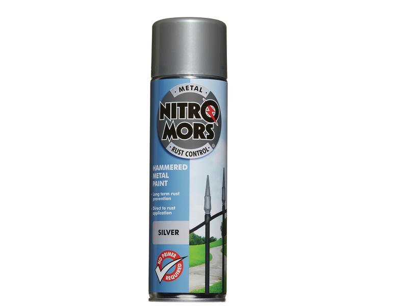 Nitromors Anti-Rust Hammered Metal Paint Silver 500ml Image 1