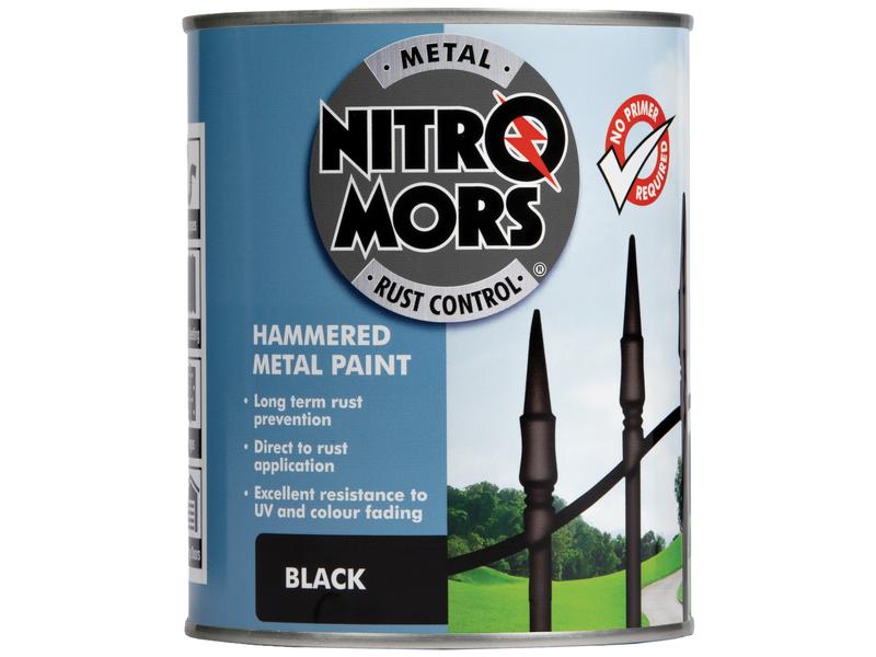 Nitromors Anti-Rust Hammered Metal Paint Black 750ml Image 1