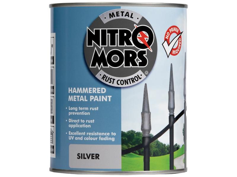 Nitromors Anti-Rust Hammered Metal Paint Silver 750ml Image 1