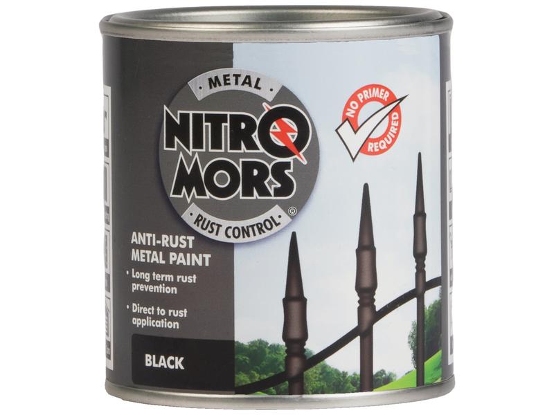 Nitromors Smooth Metal Paint Black 250ml Image 1