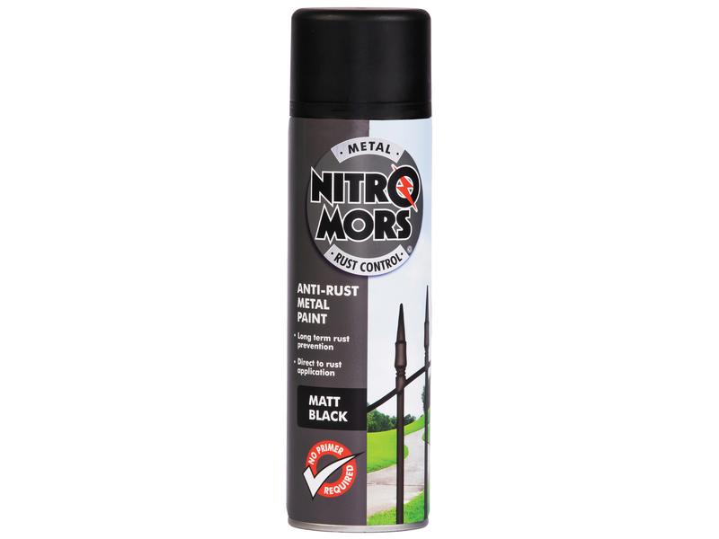 Nitromors Black Direct to Smooth Metal Paint 500ml Image 1