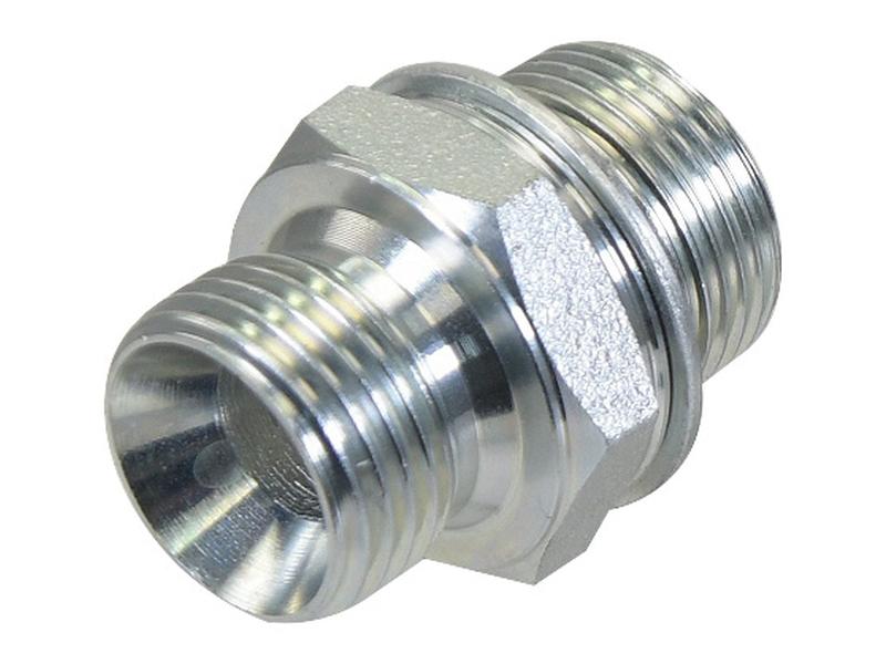 Hydraulik-Adapter 1/2\'\' BSP Stecker x M18 x 1.50 Metrisch Stecker Flat Face mit O-Ring Bild 1