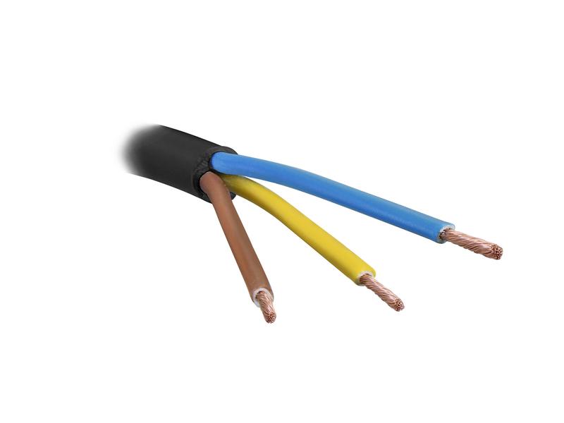 Electrical Cable - 3 Core, 1.5mm² Cable, Black (Length: 1M), (Reel) Image 1