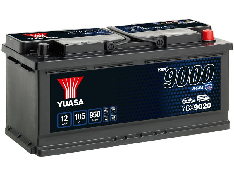 Yuasa YBX9020 12V 105Ah 950A AGM Start Stop Plus Battery Image 1