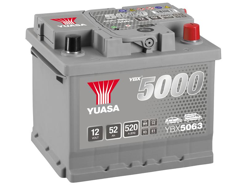 Yuasa YBX5063 12V 52Ah 520A High Performance SMF Battery Image 1