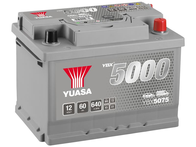 Yuasa YBX5075 12V 60Ah 640A High Performance SMF Battery Image 1