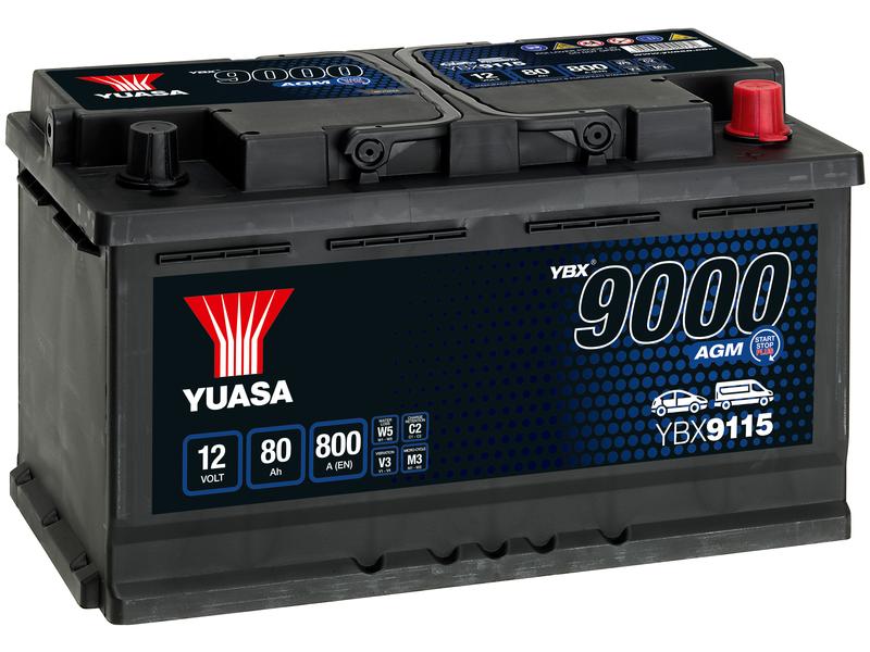 Yuasa YBX9115 12V 80Ah 800A Batterie AGM Start Stop Plus Image 1