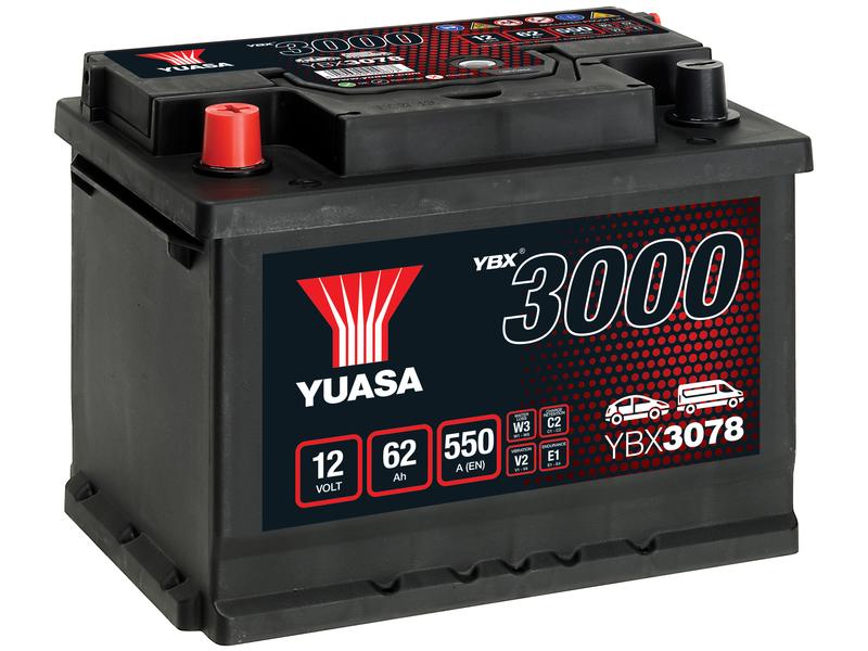 Yuasa YBX3078 12V 62Ah 550A Batterie SMF Image 1