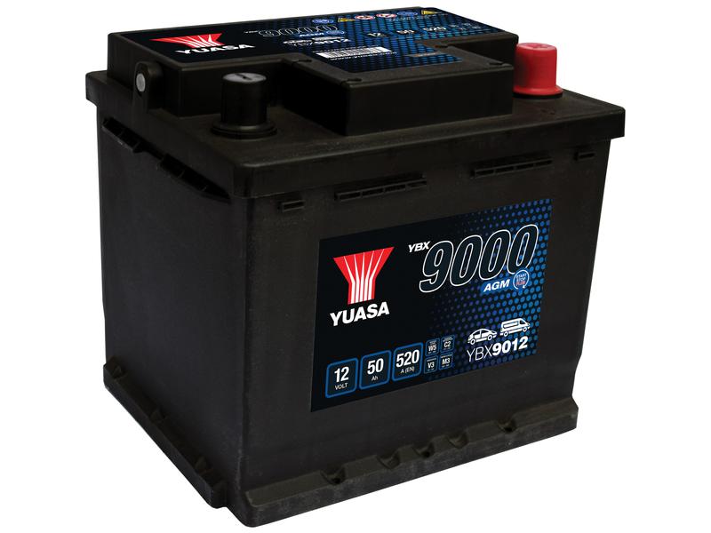 Yuasa YBX9012 12V 50Ah 520A AGM Start Stop Plus Batería Imagen 1