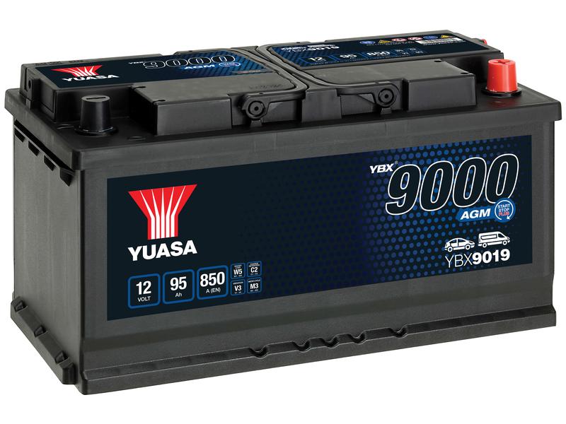 Yuasa YBX9019 12V 95Ah 850A AGM Start Stop Plus Batería Imagen 1
