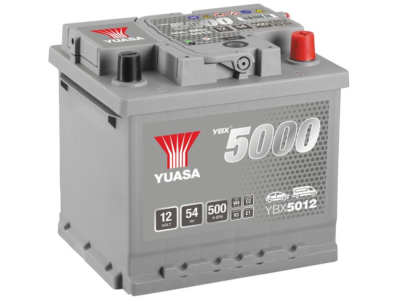 Yuasa YBX5012 12V 54Ah 500A High Performance SMF Batería Imagen 1