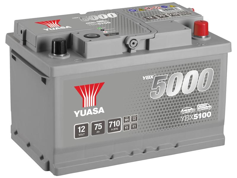 Yuasa YBX5100 12V 75Ah 710A High Performance SMF Pila Imagen 1